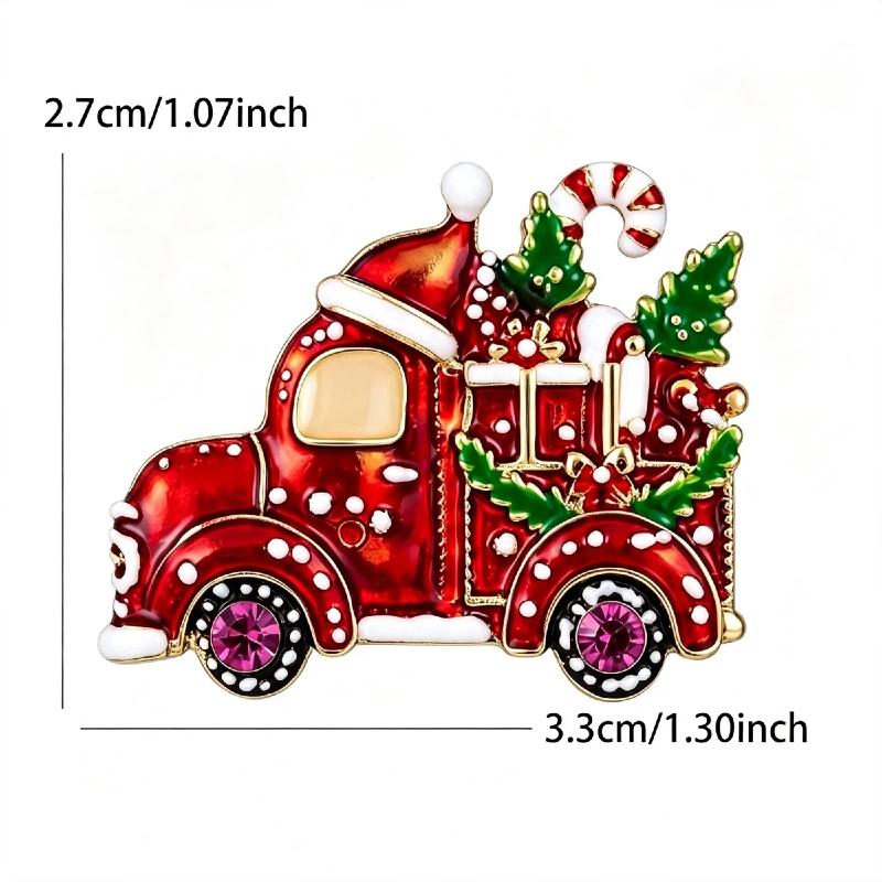 Will Baby Lovely Christmas Truck Brooches For Women Unisex Enamel Taking Gifts Christmas-Tree Car Year Party Brooch Pins