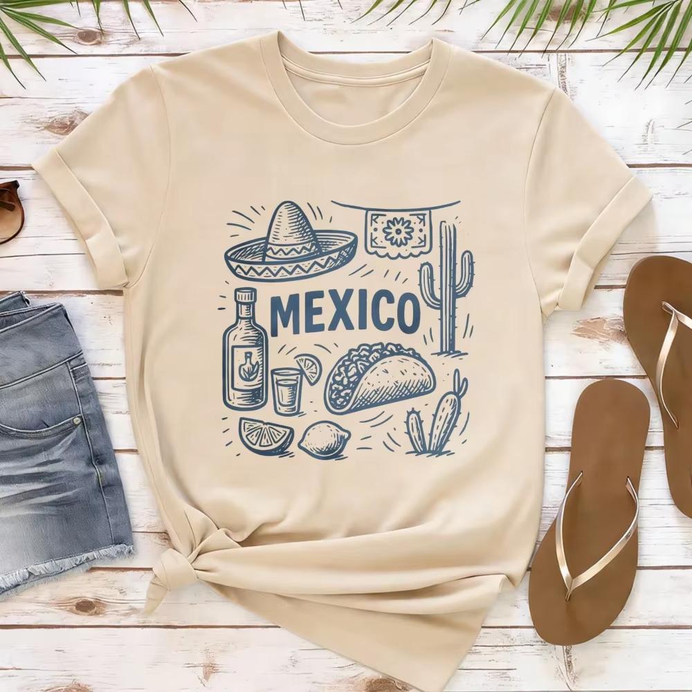 

Mexico Fiesta Shirt Cinco De Mayo Tee Mexican Festival Fashion Tee Family Vacation Gift Drinking Day 2026 Summer Trip Women Tees 4XL