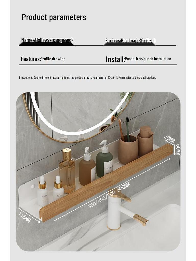 No-Drill Bathroom Faucet Shelf and Drain Storage Rack