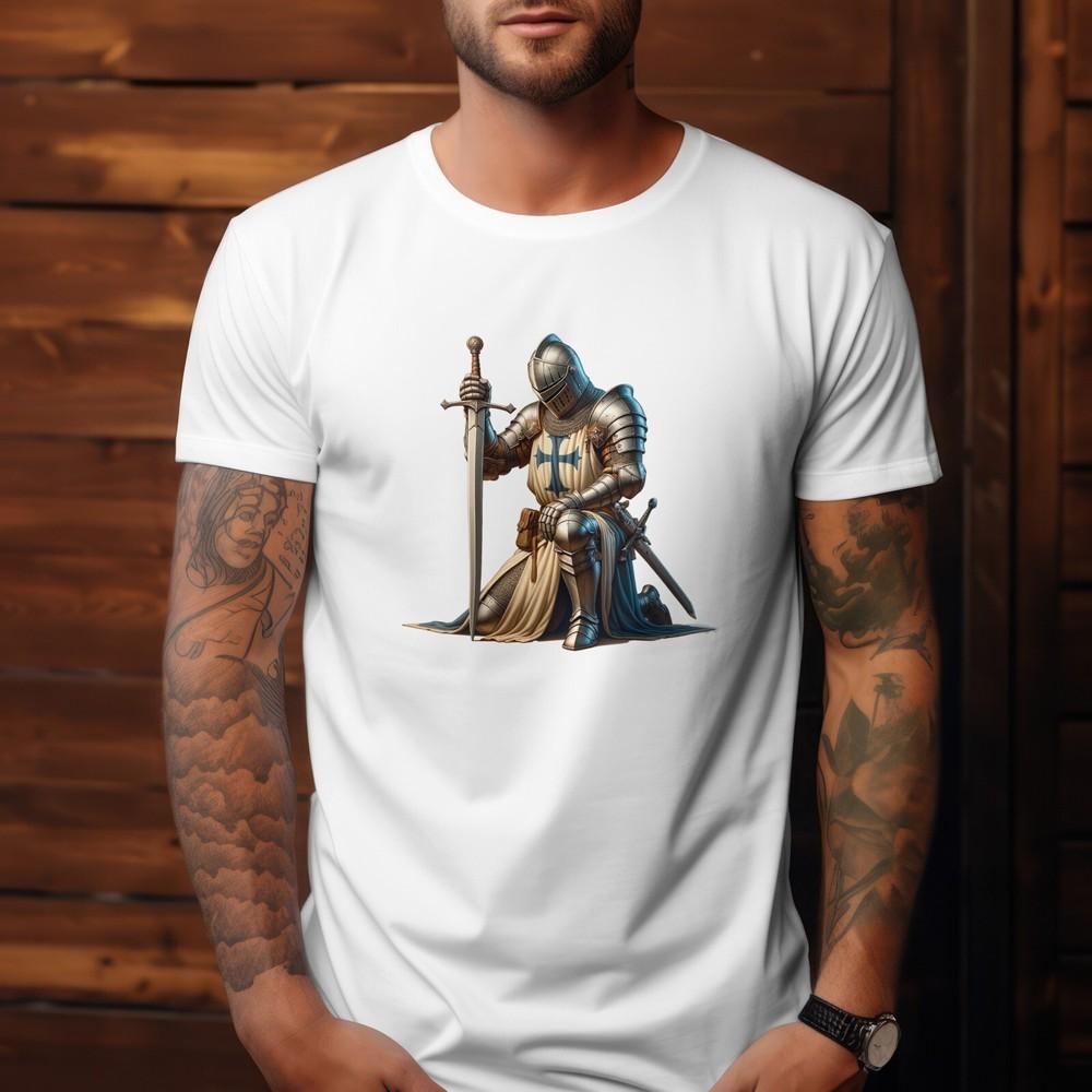 

Английская христианская футболка рыцаря-крестоносца королевства, футболка воина-фехтовальщика 4XL