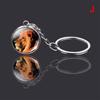 Animal Keychain Tiger Wolf Double Side Glass Ball Key Chain Key Ring KeyChain
