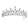 Kinder Koreanische einfache mit Diamanten besetzte Perlen Brautkrone Tiara Hochzeitskleid Accessoires Prinzessin Geburtstagsfeier Kleid Accessoires