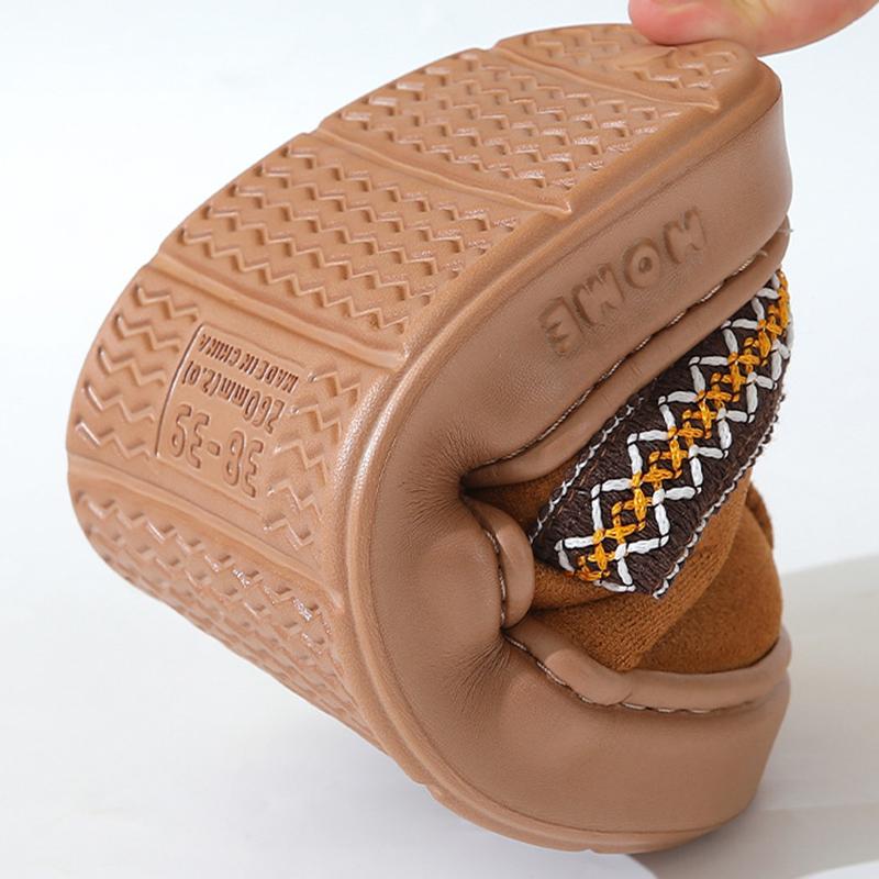 Fashion Winter Warm Home Cotton Slippers Women 2025 Soft Bottom Platform Plush Slides Woman Plus Size Eva Thick Sole House Shoes 36-45