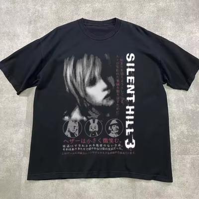 Clothing T Shirt Women's Summer Top Silent Hill 3 Men's and Women's T Shirt Horror Game Fun T Shirt Printed Short Sleeve T Shirt