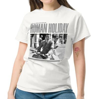 RoUnisex Holiday Themed Tshirt Aesthetic Tshirt Unisex Classic Movie Tshirt Highquality Pure Cotton Four Season Base Shirt
