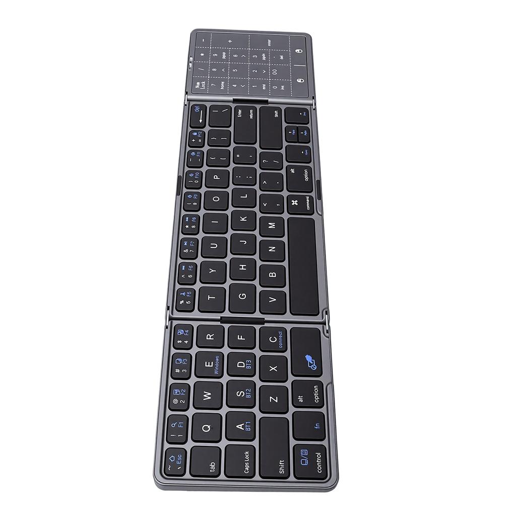 Portable Foldable Keyboard with Touchpad Rechargeable Bluetooth Travel Keyboard for Smartphones Tablets Laptops