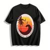 Surfing Beach Bali Indonesia Coconut Tree Sunset Print Casual T-shirt Pure Cotton T-shirt