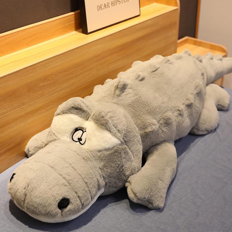 Extra-Large Crocodile and Dinosaur Plush Pillow: Perfect for Sleeping, Leg-Clamping, or Backrest