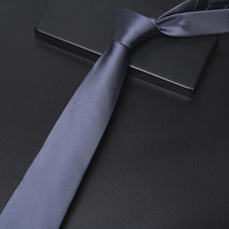 Krawatte Herren Reißverschluss Knotenfrei Klassisch Blau Schwarz Burgunder Einfarbig Gestreift Anzug Kleid Kragen