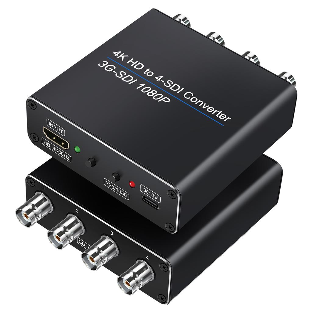 High Definition Multimedia Interface to SDI Converter 4K 1 Input to 4 Outputs for Camera Home Theater