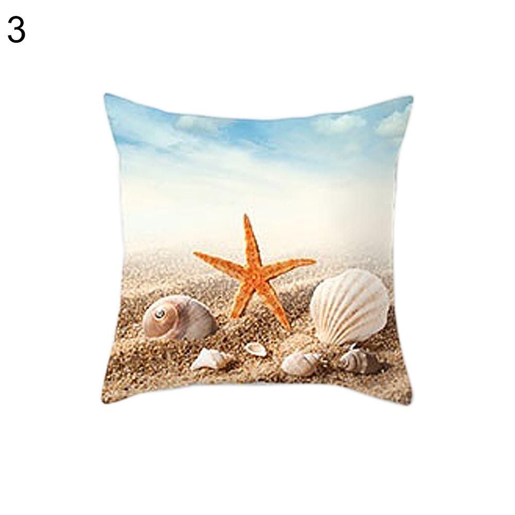 Decorations Home Sea Beach Starfish Seashell Throw Pillow Case Cushion Cover Sofa Bed Car Decor