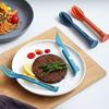 3Pcs/Set 3 In 1 Travel Foldable Cutlery Set Japan Style Plastic Cutter Fork Spoon Student Dinnerware Set Home School Camps Kitchen Tableware