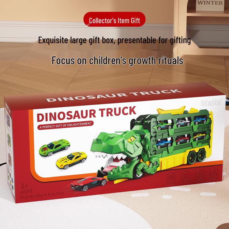 Dinosaur Deformation Toy Car Set - Triceratops & Tyrannosaurus Rex