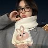 Japanese style Cartoon Cute Rabbit Knitted Woolen Scarf for Women in Autumn and Winter Korean Style Versatile and Warm Faux Cashmere Scarf Trend