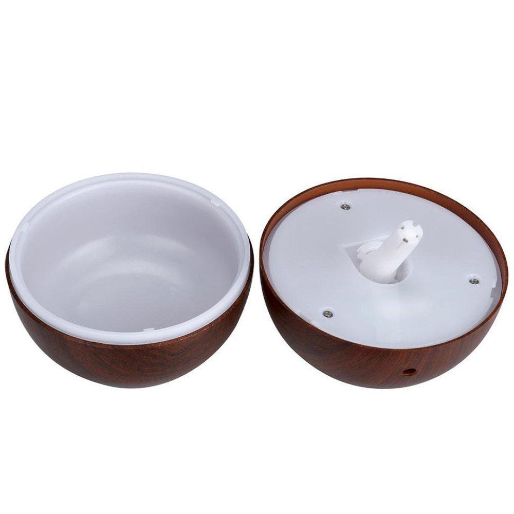 USB Mini Wooden Grain Spherical Air Humidifier & Seven-Color Aroma Diffuser Gift.