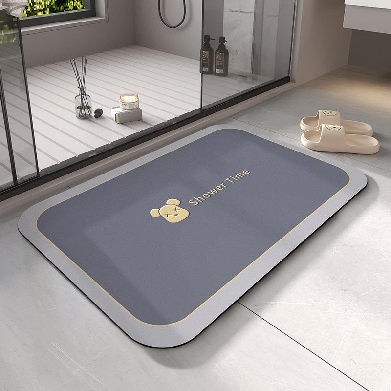 

Противоскользящий коврик для ванной комнаты, водопоглощающий быстросохнущий коврик для входа в ванную комнату, износостойкий коврик из диатомовой грязи для ванной комнаты