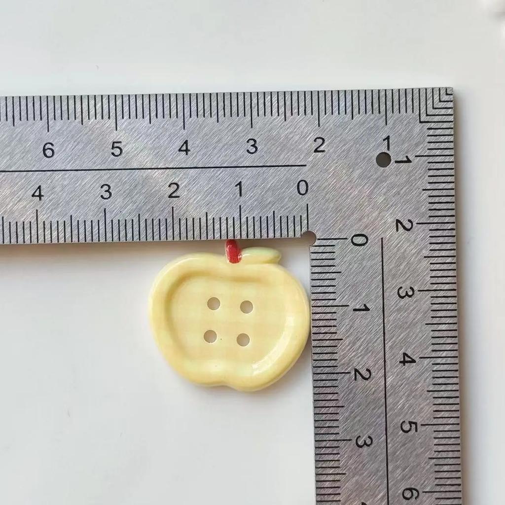 10Pcs INS Cute Little Fresh Plaid Apple Button Sweet Girl Skirt Sweater Coat DIY Deco Women's Kids Clothing Sewing Accessories