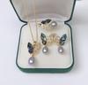 Live Dropshipping Freshwater Pearl Jewelry Set: Stylish Necklace, Ring & Earrings for Women