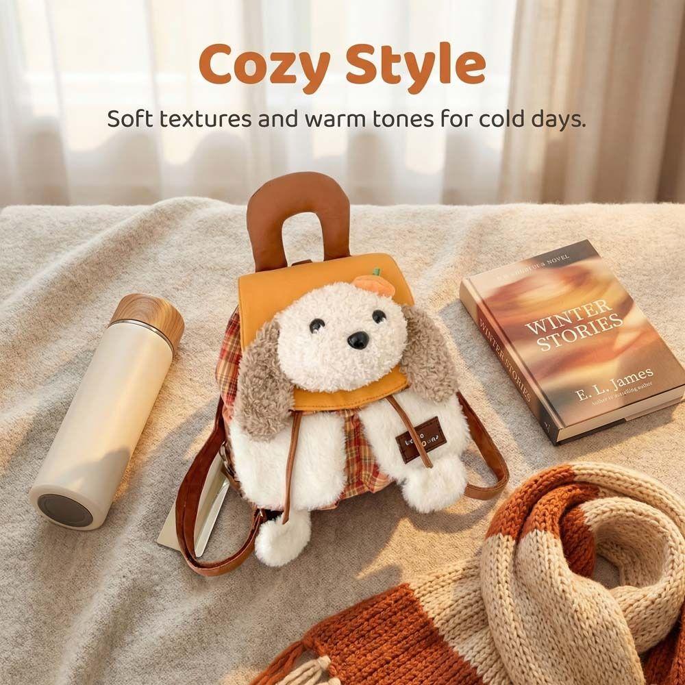 Large Capacity Cartoon Dog Backpack Adjustable Straps Animal Shoulder Bag Gift