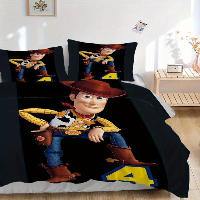 

3pcs Toy Story 4 Woody Printed Duvet Cover Set (1 * Cover+2 * Pillowcase, Without Core), Suitable for Home Bedroom, Guest Room, Dormitory Decorat 135x200cm