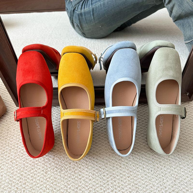 Fashion Hot Selling Shoes Woman Comfortable Shallow Mouth All-Match Female Footwear Low Heels Summer New Dress Flat Mary Janes Shoes