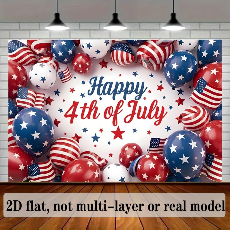1 szt. Patriotyczny gobelin na 4 lipca, Poliester, Druk 2D, Wszechstronna dekoracja ścienna do sypialni, werandy i akademika, Sztuka z balonami z flagą USA