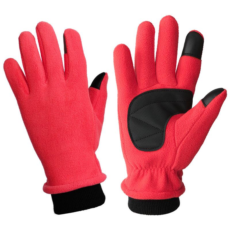 Winter Warm Gloves for Women Double Layer Fleece Coldproof Gloves for Winter Outdoor Electric Bike Riding Gloves for Men