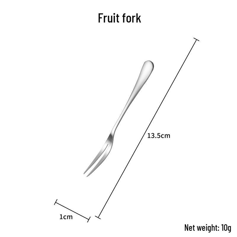 1010 Stainless Steel Cutlery Set: Long-Handle Fork, Soup & Dessert Spoon