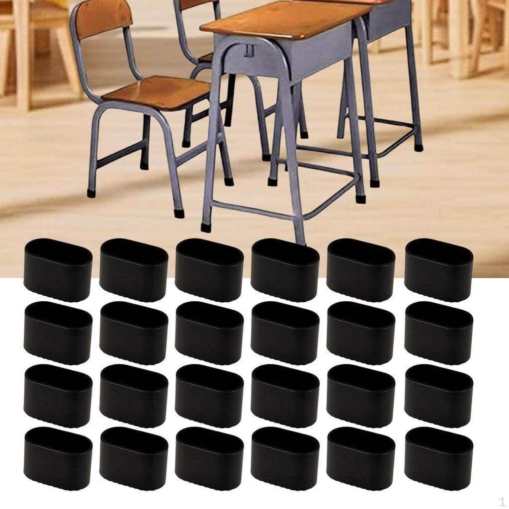 24 Pieces Chair Leg Floor Protectors Furniture Pad Oval, No Noise, Protect Wood Tile Floors