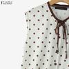 ZANZEA Women Casual Round Neck Sleeveless Polka Dot Print Tank Tops