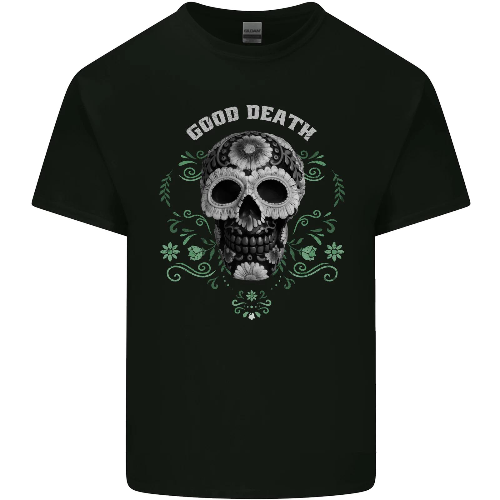 Good Death DOTD Day of the Dead Sugar Skull Kids T-Shirt Childrens S