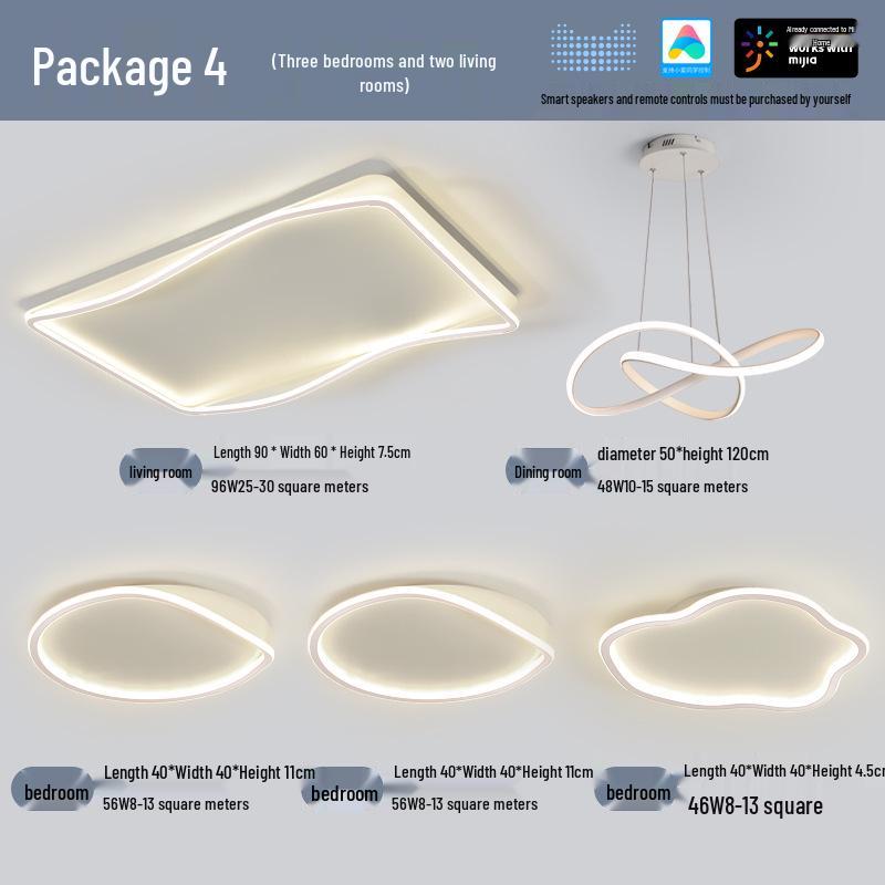 Modern Minimalist Ceiling Light Package with Smart Home Integration for Whole House