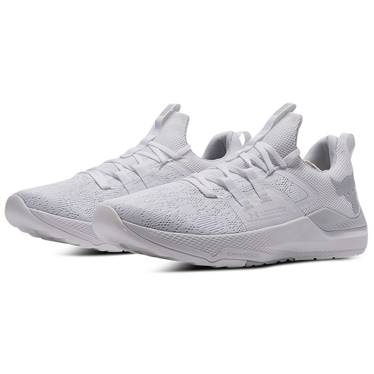Under Armour Cushioning Non-Slip Durable Breathable Low-Top Training Shoes Unisex Sneakers White 3023006-105