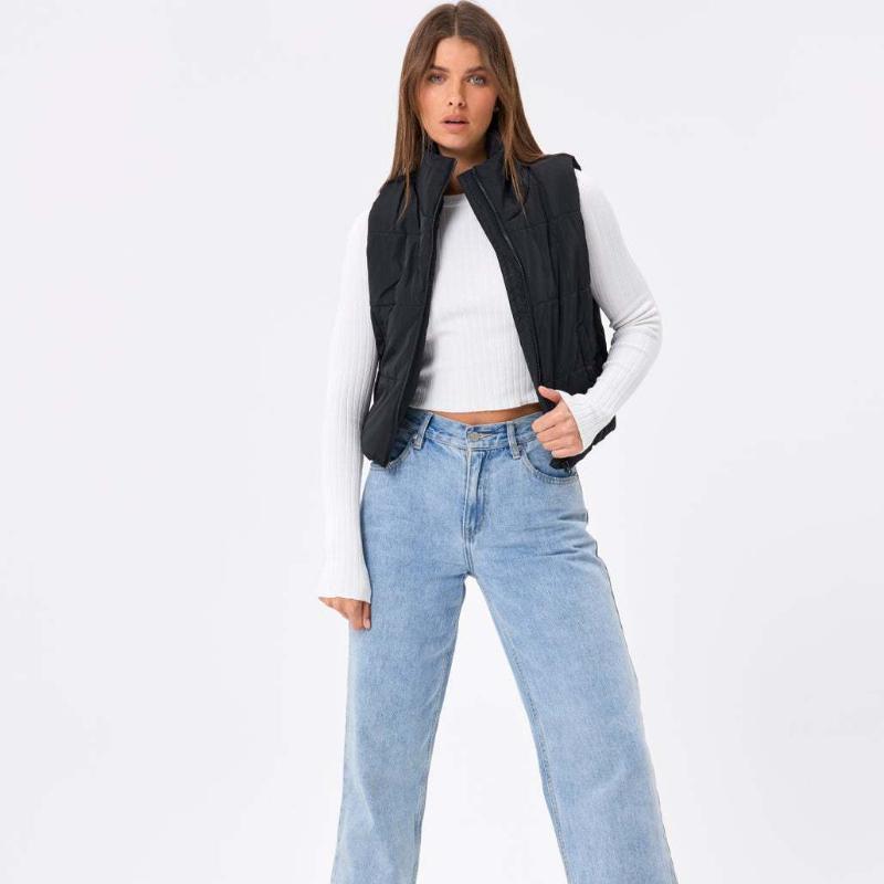 

Хлопчатобумажный жилет Женщины Осень Зима 2022 Новый сплошной цвет Мода Повседневный жилет Куртка Базовый безрукавный жилет с карманом