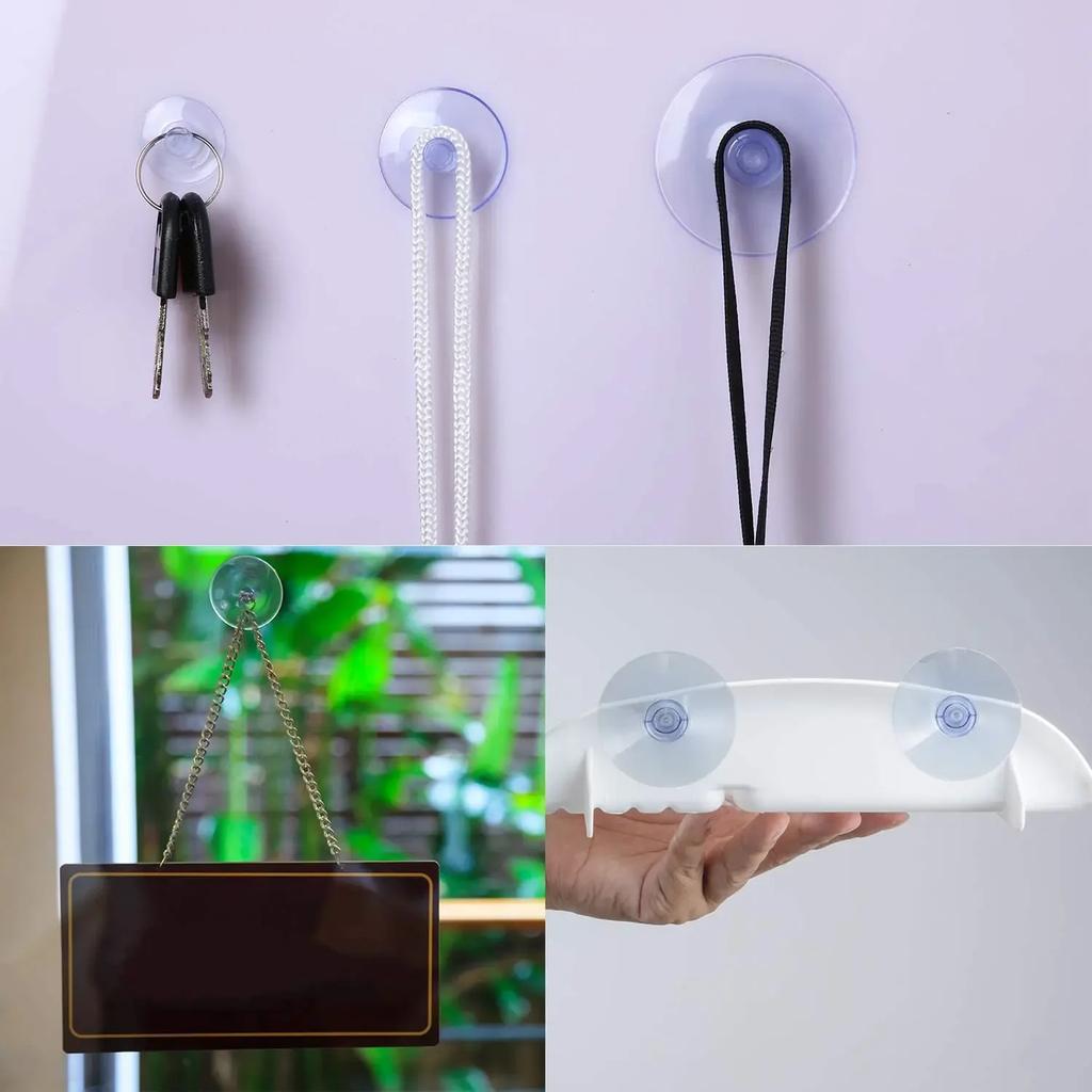10Pcs 20/30/40mm PVC Mushroom Head Sucker Transparent Fish Tank Glass Sucker Perforated Clear Suction Cup For Home Decor Mirrors