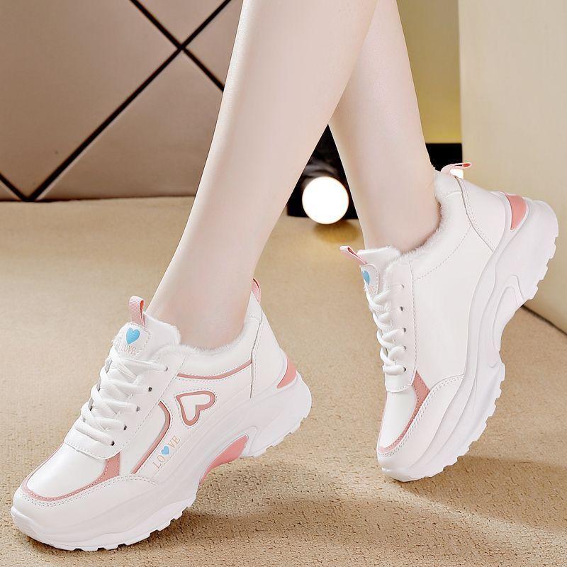 Women's shoes 2025 new trendy cotton shoes women's autumn and winter velvet sports shoes high-top women's shoes student Korean version dad shoes
