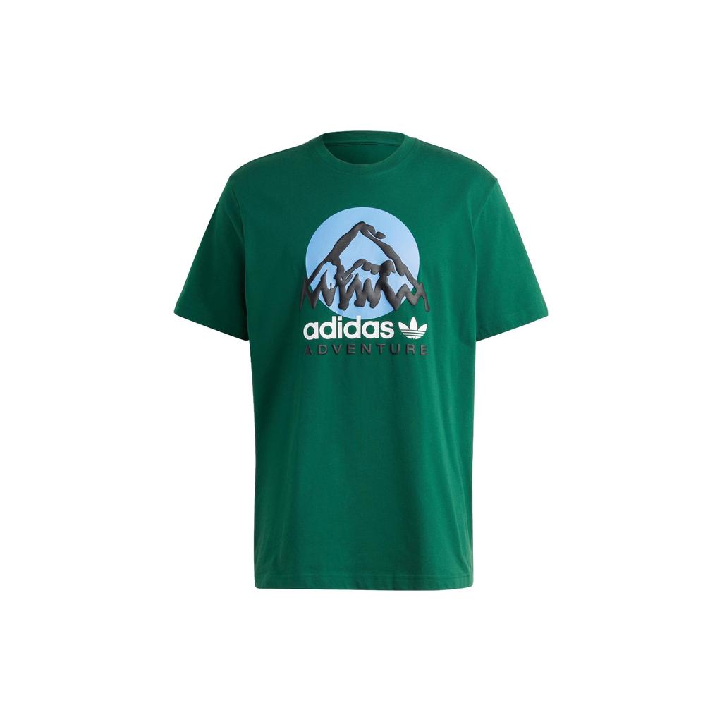 Adidas Originals Adv Mtn F Graphic Tee with Letter Logo Print Men Tops Dark-Green IC2360