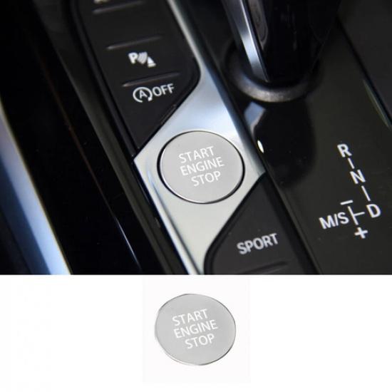 Silver Aluminum Alloy Car Engine Start Stop Button Cover Trim For BMW 3 G20 19+