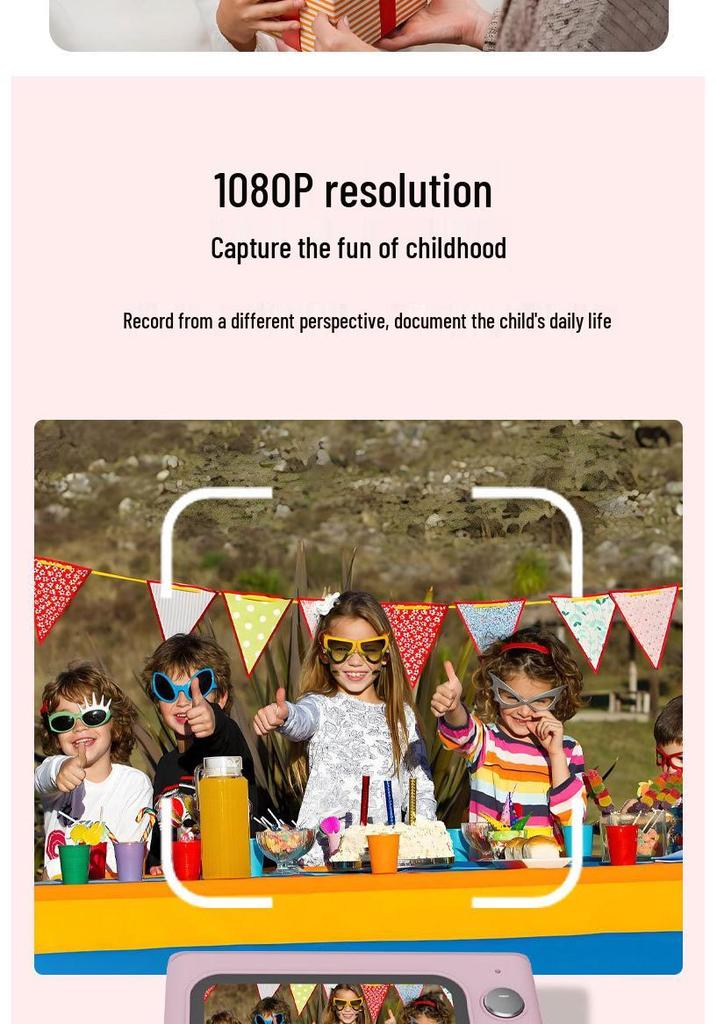 Compact 4K Ultra HD Retro Children's Camera - Smart Mini Q15 for Photos and Parties