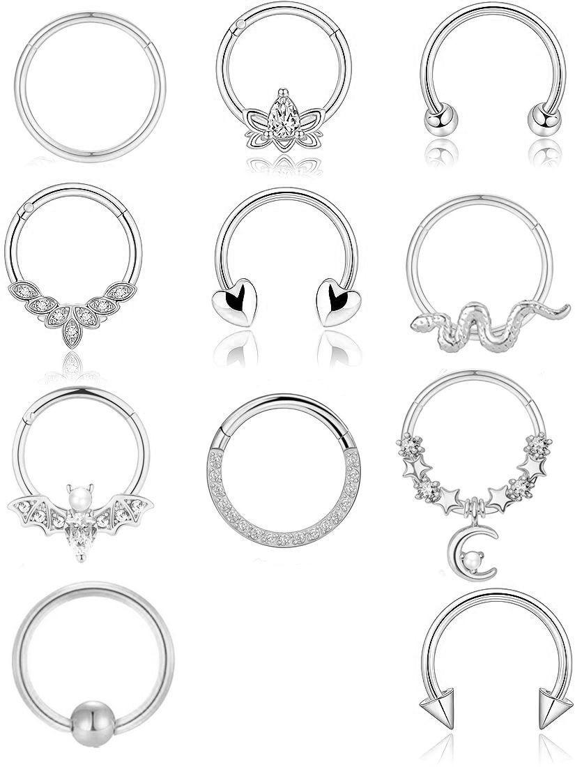 

Кольцо для носа и уха с бабочкой из нержавеющей стали и цирконием