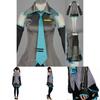 Nádherný Cosplay Kostým Paruka Top Šaty Kravata Kompletní Oblečení Hatsune Miku Vocaloid