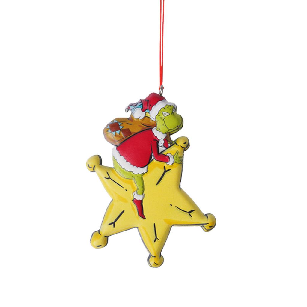 Green Enchanting Monster Christmas Decor Vibrant Acrylic Hanging Ornament For Auto