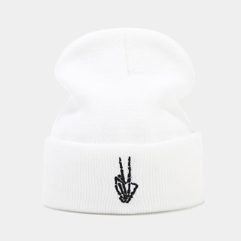 Skull Embroidered Knit Hat For Men Women Fall Winter Fashion Beanie With Sun Protection And Warmth
