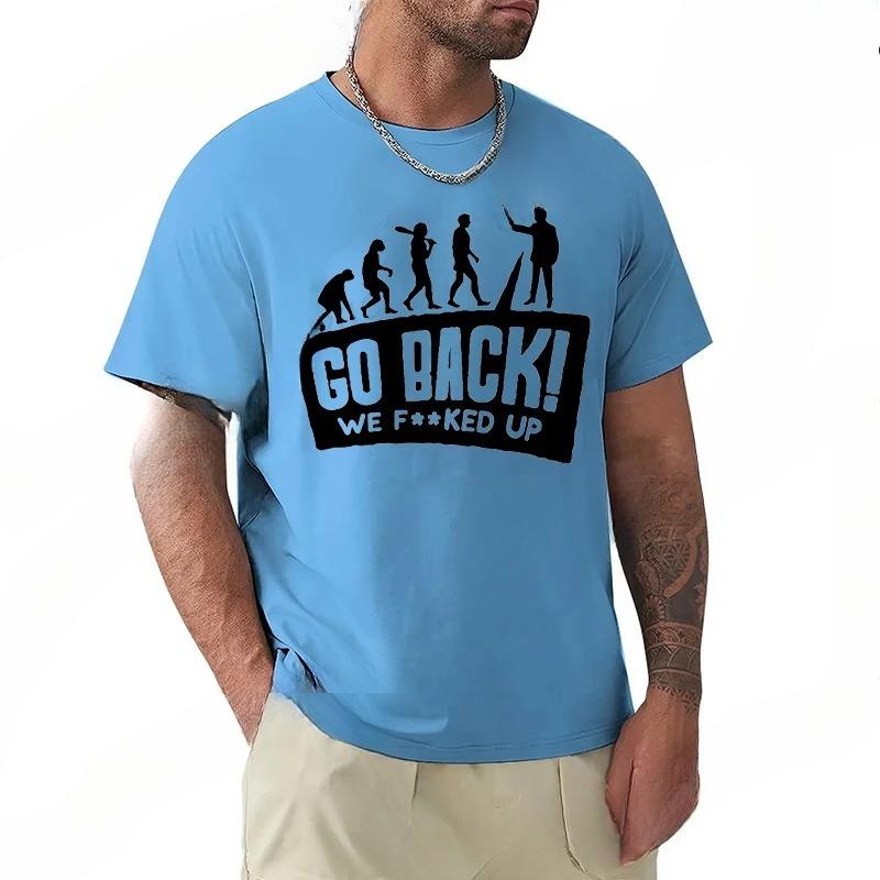 

Loose Crew Neck Top Comfortable Versatile Short Sleeve Print T-Shirts Men’s XXXL