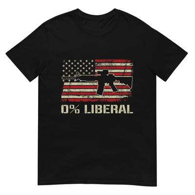 0 Liberal Zero Percent - AR15 USA Flag Funny Pro Gun T-Shirt for Women Men