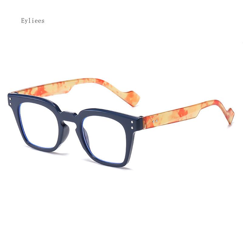 New Square Frame Reading Glasses Retro Printing  Frame Men Women High-definition Presbyopia Farsighted  Blue Light Glasses