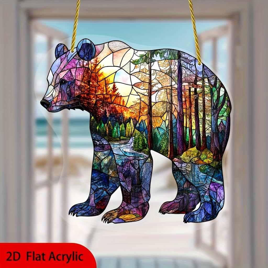 2D Flat Acrylic Bear Decoration, No Need for Batteries/electricity, Unique Indoor/outdoor Decoration, Multi-purpose Traditional Style,