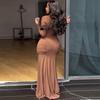 European and American Women's Clothing Summer New African Elegant Wind Asymmetrical Slanted Shoulder Pleated Hip-wrapped Dress Women