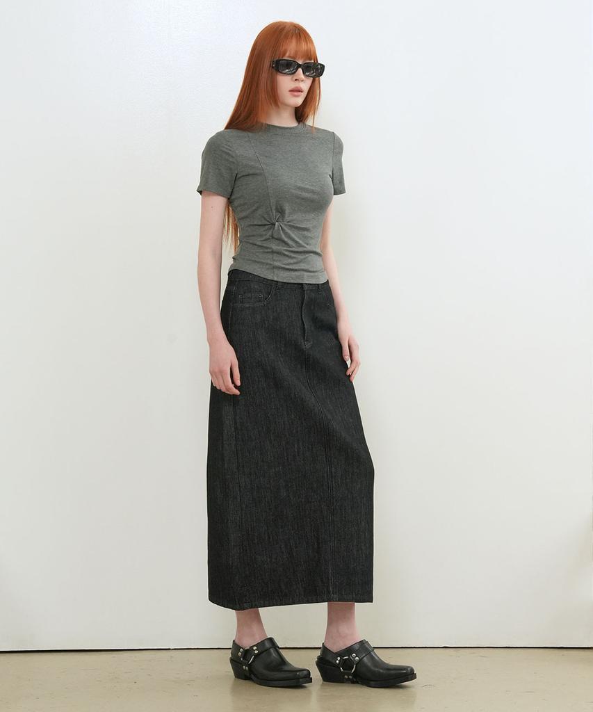 GENERALIDEA Acetate Twist Short Sleeve T-Shirt [Charcoal] / Gf2Lts520