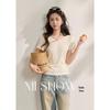 Mishow Retro Hollow Beaded Short Sleeve T-Shirt